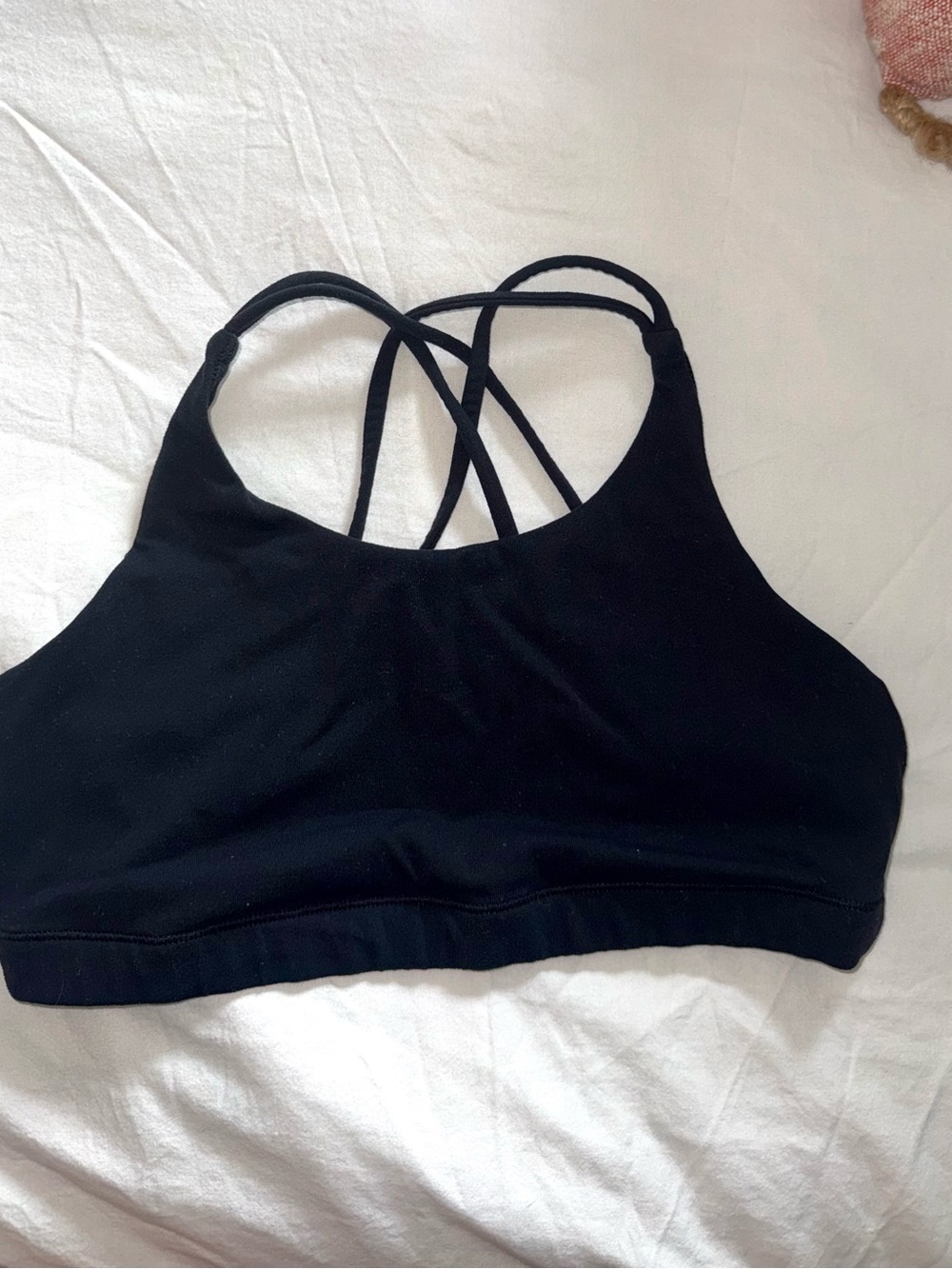 Athleta Black Strappy High-Neck Sports Bra